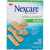 [SGZ356] 3M PANSEMENTS ULTRA-EXTENSIBLES NEXCAREMC, ASSORTI, PLASTIQUE, NON STÉRILE BOITE DE 50 