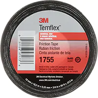 [NJU286] 3M RUBAN DE CHATTERTON TEMFLEXMC 1755, 19 MM (3/4") X 18,28 M (60'), NOIR 