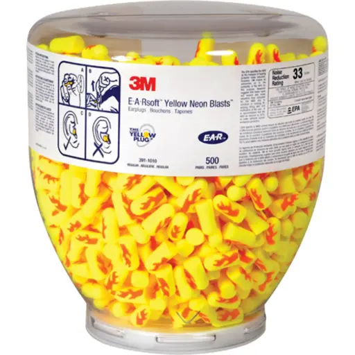 [SAI104] BOUCHONS D'OREILLES  E-A-RSOFT MC JAUNE NEON MC - QTÉ 500 