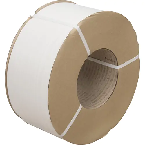 [PF983] POLYPROPYLENE STRAPPING, 3/8” X 12,900’, WHITE, MACHINE GAUGE