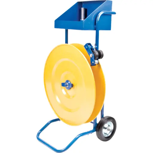 [PE555] DISTRIBUTEUR DE FEUILLARDS, FEUILLARD POLYESTER/ACIER/POLYPROPYLÈNE, DIA DE NOYAU 16”/8”, LARGEUR DE ROULEAU 3”/8”/6”