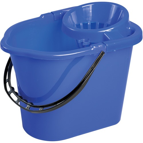 [JM903] BUCKET WITH CONE WRINGER, STRAINER, 3.75 GAL US (15 PINTS), BLUE