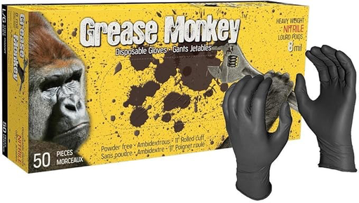 GREASE MONKEY 5555PF GANTS EN NITRILE DE 0,2 MM, 50 PAR BOÎTE