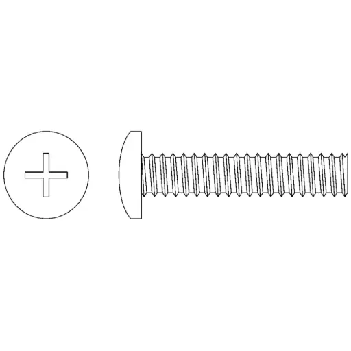 [MMQ598] CYLINDRICAL HEAD MACHINE SCREWS - PKG 100