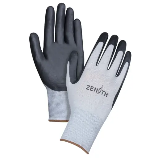 [SBA614] LIGHTWEIGHT BREATHABLE COATED GLOVES, SIZE 9/LARGE, NITRILE FOAM COATING, GAUGE 13, POLYESTER SHELL
