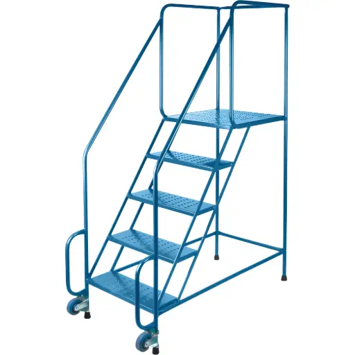 [MD605] ÉCHELLES TILT-N-ROLL, ACIER, 5 MARCHES, LARGEUR 22”, 24” P X 47” H MARCHE PALIÈRE