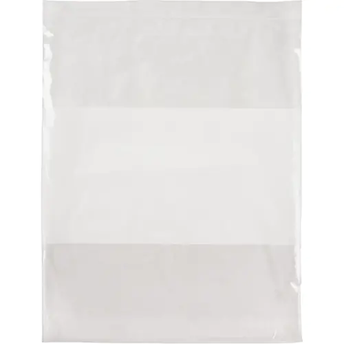 [PF963] SACS EN POLY AVEC ESPACE INSCRIPTIBLE BLANC, REFERMABLE, 15” X 12”, 2 MILS - PQT 100