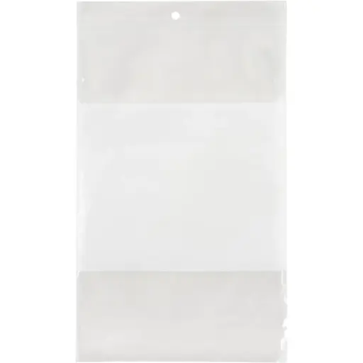 [PF941] SACS EN POLY AVEC ESPACE INSCRIPTIBLE BLANC, REFERMABLE, 9” X 6”, 2 MILS - PQT 100